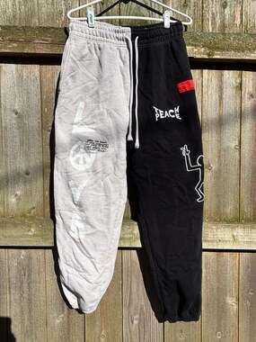 CHNGE Love and Peace Split Two-Tone Organic Cotton Sweatpants